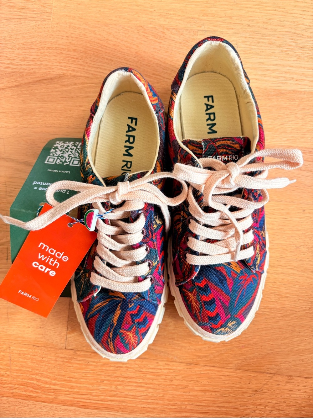 FARM Rio Navy Multicolor Tropical Canvas Sneakers
